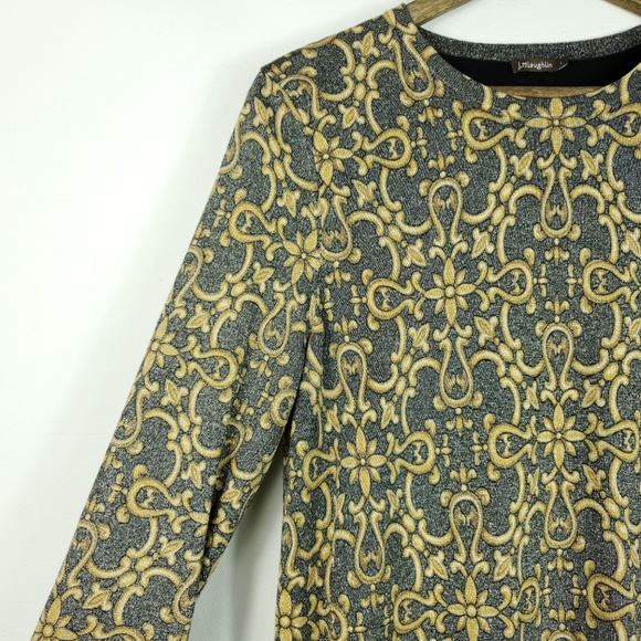 J. McLaughlin Shimmer 3/4 Sleeve Floral Dress - Picture 3 of 7